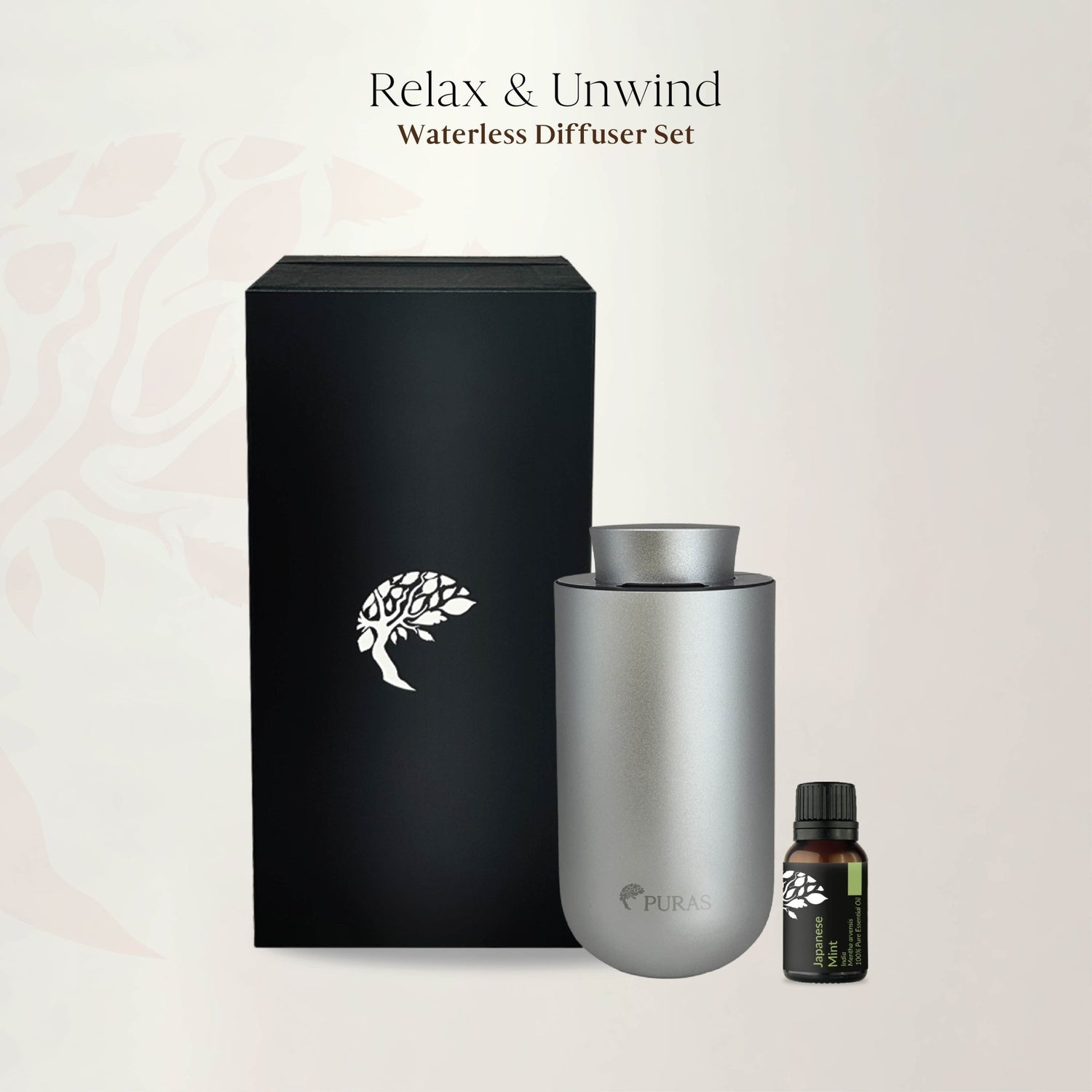 Relax & Unwind - Waterless Diffuser Set (Silver)